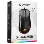 Kép 8/8 - Everest Gamer Egér - SM-G58 X-HAMMER  (7200 DPI, 7gomb, 1,5m harisnyázott kábel,optikai, fekete, RGB LED)