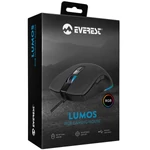 Kép 8/8 - Everest Gamer Egér - SGM-L1 LUMOS Black (6400 DPI, 8gomb, 1,65m harisnyázott kábel,optikai, fekete, RGB LED)