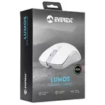 Kép 8/8 - Everest Gamer Egér - SGM-L1 LUMOS White (6400 DPI, 8gomb, 1,65m harisnyázott kábel,optikai, fehér, RGB LED)