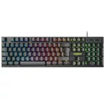 Kép 1/4 - Everest Gamer Billentyűzet - KB-188 Borealis Rainbow (Numpad, USB, fekete, magyar, RGB LED)