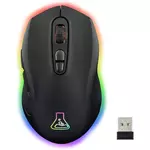 Kép 1/11 - The G-Lab Vezeték nélküli Gamer Egér - KULT NEON (2400 DPI, 7 gomb, makro,  RGB LED, fekete)