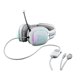 Kép 4/9 - The G-Lab Fejhallgató - KORP VANADIUM (mikrofon, USB, 3,5mm Jack, hangerőszabályzó, nagy-párnás, RGB, fehér)