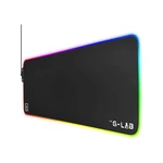 Kép 1/6 - The G-Lab Egérpad - PAD RUBIDIUM (800x300x3mm; fekete, extra USB, vízálló, RGB LED)