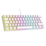 Kép 2/7 - Rampage Billentyűzet - PLOWER K60 White US (Vezetékes, Mechanikus, Blue switch, angol, fehér, RGB LED)