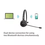Kép 3/5 - Conceptronic Vezeték nélküli Fejhallgató - POLONA03BDA (BT+ USB adapter, hangerőszabályzó, felhajtható mikrofon, fekete)