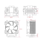 Kép 6/8 - ID-Cooling CPU Cooler - SE-903-XT (25,8dB; max. 77,81 m3/h, 4pin csatlakozó, 3 db heatpipe, 9cm, PWM,  LED)