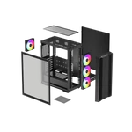 Kép 13/14 - DeepCool Számítógépház - CC560 A-RGB V2 (fekete, ablakos, 4x12cm venti, Mini-ITX / Micro-ATX / ATX, 1xUSB3.0, 1xUSB2.0)