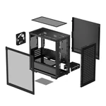 Kép 5/6 - DeepCool Számítógépház - CH370 (fekete, ablakos, 1x12cm ventilátor, Mini-ITX / Micro-ATX, 2xUSB3.0)
