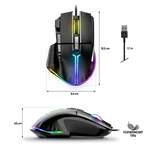 Kép 8/10 - Spirit of Gamer Egér - PRO-M5 RGB (Optikai, 12800DPI, 1000Hz, 8 gomb, harisnyázott kábel, fekete)