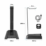 Kép 10/11 - Spirit of Gamer Fejhallgató állvány - SENTINEL 7.1 (3,5mm Jack + 2xUSB2.0, kábelvezetés, 7.1 hangkártya, 1,8m kábel)