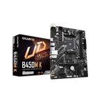 Kép 1/3 - Gigabyte Alaplap - AMD B450M K AM4 (B450, 2xDDR4 2933MHz, PCI-E, RAID, 4xSATA3, M.2, 6xUSB2.0, 6xUSB3.1)