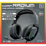 Kép 6/6 - The G-Lab Fejhallgató - KORP RADIUM BLACK (mikrofon,USB, 3,5mm Jack, hangerőszabályzó, LED,nagy-párnás)