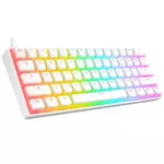 Kép 1/8 - Rampage Billentyűzet - KB-R135 PARVUS US (Type-C, Vezetékes, Mechanikus, Red switch, angol, fehér, RGB LED)