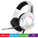 Kép 2/9 - Spirit of Gamer Fejhallgató - PRO-H8 RGB White (MultiPlatform, mikrofon, 3.5mm jack, hangerőszabályzó, 2m kábel, fehér)