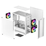 Kép 12/15 - DeepCool Számítógépház - CC360 ARGB WH (fehér, ablakos, 3x12cm ventilátor, Mini-ITX / Micro-ATX, 1xUSB3.0, 1xUSB2.0)
