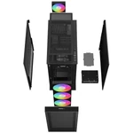 Kép 14/16 - DeepCool Számítógépház - CH560 (fekete, ablakos, 3x14cm +1x12cm ventilátor, Mini-ITX / Mico-ATX / ATX / E-ATX, 2xUSB3.0)