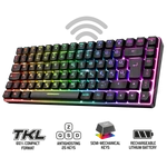 Kép 1/10 - Spirit of Gamer Billentyűzet Vezeték nélküli - ELITE K70 (TKL, 85 gomb,, RGB LED,USB, anti-ghost, fekete, magyar)