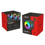 Kép 6/6 - Rampage Cooler 12cm - CYCLOPS F30 (3x12cm, max 29,2dbA, 114,68 m3/h, ház hűtésre, A-RGB LED, fekete)