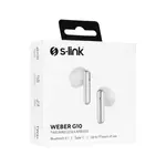 Kép 5/5 - S-Link Fülhallgató Vezeték Nélküli - Weber G10 (Bluetooth v5.1, Type-C, mikrofon, fehér)