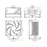 Kép 7/7 - ID-Cooling CPU Cooler - FROZN A410 ARGB (29.9dB; max. 132,54 m3/h; 4pin, 4 db heatpipe, 12cm, A-RGB, PWM)