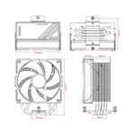 Kép 7/7 - ID-Cooling CPU Cooler - FROZN A410 ARGB (29.9dB; max. 132,54 m3/h; 4pin, 4 db heatpipe, 12cm, A-RGB, PWM)
