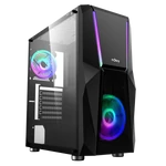 Kép 2/11 - NJOY Számítógépház -  FORT (fekete, ablakos, ATX, 2x12cm, 1xUSB2.0, 2xUSB3.0)
