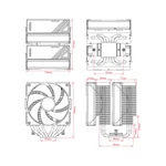 Kép 6/6 - ID-Cooling CPU Cooler - FROZN A620 ARGB WHITE (29,9dB; max 132,52 m3/h; 4Pin csatlakozó, 6 db heatpipe, 2x12cm, PWM)