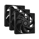 Kép 1/7 - ID-Cooling Cooler 12cm - AF-125-K TRIO (29,85dB, max. 132,94 m3/h, 4pin, PWM, 3 x12cm, ARGB LED, fekete)