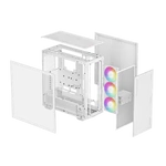 Kép 12/16 - DeepCool Számítógépház - MORPHEUS WH (fehér, moduláris, 1x420mm venti,Mini-ITX /M-ATX /ATX /E-ATX, 4xUSB3.0, 1xUSB-C)