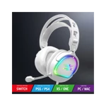 Kép 3/8 - Spirit of Gamer Fejhallgató - PRO-H6 RGB White (MultiPlatform, mikrofon, 3.5mm jack, hangerőszabályzó, 2m kábel, fehér)