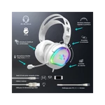 Kép 7/8 - Spirit of Gamer Fejhallgató - PRO-H6 RGB White (MultiPlatform, mikrofon, 3.5mm jack, hangerőszabályzó, 2m kábel, fehér)