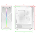 Kép 9/9 - Spirit of Gamer Számítógépház - CLONE 3 White (fekete, ablakos, 8x12cm ventilátor, alsó táp,  ATX, 1xUSB3.0, 2xUSB2.0)