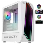 Kép 10/13 - Spirit of Gamer Számítógépház - INFINITY White (fekete, ablakos, 8x12cm ventilátor, alsó táp,  ATX, 1xUSB3.0, 2xUSB2.0)