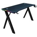 Kép 4/4 - The G-Lab Gamer Asztal - K-DESK-SULFUR (120x60cm, fém, pohártartó, fejhallgatótartó, fekete, RGB LED)