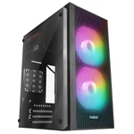 Kép 1/6 - Everest Számítógépház - MINION Mesh PEAK 300W (fekete; 2x12cm LED venti, Micro ATX / MINI-ITX, 300W táp)