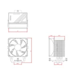 Kép 7/8 - ID-Cooling CPU Cooler - FROZN A400 BLACK (25,8dB; max. 77,81 m3/h; 4pin csatlakozó, 4 db heatpipe, 12cm, PWM)