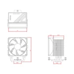 Kép 7/8 - ID-Cooling CPU Cooler - FROZN A400 ARGB (25,8dB; max. 77,81 m3/h; 4pin csatlakozó, 4 db heatpipe, 12cm, PWM)