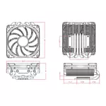 Kép 8/8 - ID-Cooling CPU Cooler - IS-40X V3 (Low profile, 35.2dB; max. 78,15 m3/h; 4pin csatlakozó, 4 db heatpipe, 9cm, PWM)