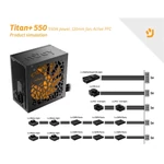Kép 5/6 - NJOY Tápegység 550W - Titan+ 550 (80 Plus Bronze, Aktív PFC, 12cm)