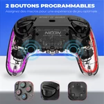 Kép 7/9 - Spirit of Gamer Gamepad Vezeték Nélküli - NEON BT RGB (PC/PS3/PS4/iOS/Android, Bluetooth, RGB, átlátszó)