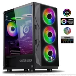 Kép 3/11 - Spirit of Gamer Számítógépház - Rogue VII RGB (fekete, ablakos, 6x12cm ventilátor, alsó táp,  ATX, 1xUSB3.0, 2xUSB2.0)