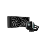 Kép 1/6 - DeepCool CPU Water Cooler - MYSTIQUE 240 (max 21dB; max. 123,09 m3/h; 2x12cm, LED kijelző, fekete)