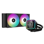 Kép 1/6 - DeepCool CPU Water Cooler - LD240 (max 21dB; max. 122,39 m3/h; 2x12cm, LED kijelző, fekete)