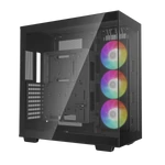 Kép 3/16 - DeepCool Számítógépház - CH780 (fekete, ablakos, 3x140mm ventilátor, Mini-ITX / Mico-ATX / ATX / E-ATX, 4xUSB3.0)