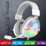 Kép 3/9 - Spirit of Gamer Fejhallgató - ELITE H40 White (MultiPlatform, RGB, 3.5mm Jack, mikrofon, hangerőszabályzó, nagy-párnás)