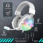 Kép 8/9 - Spirit of Gamer Fejhallgató - ELITE H40 White (MultiPlatform, RGB, 3.5mm Jack, mikrofon, hangerőszabályzó, nagy-párnás)