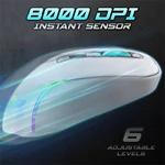 Kép 4/11 - Spirit of Gamer Egér Vezeték nélküli  - ELITE-M50 White (Optikai, 8000DPI, 1000Hz, 6 programozható gomb, RGB, fehér)