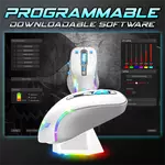 Kép 7/11 - Spirit of Gamer Egér Vezeték nélküli  - ELITE-M50 White (Optikai, 8000DPI, 1000Hz, 6 programozható gomb, RGB, fehér)