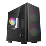 Kép 1/14 - DeepCool Számítógépház - CH360 DIGITAL (fekete, 2x14cm +1x12 venti, Mini-ITX / Micro-ATX, 1xUSB3.0, A-RGB, fekete)