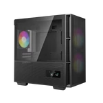 Kép 2/14 - DeepCool Számítógépház - CH360 DIGITAL (fekete, 2x14cm +1x12 venti, Mini-ITX / Micro-ATX, 1xUSB3.0, A-RGB, fekete)